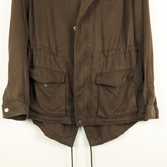 Aritzia Wilfred Free Brown Lightweight Lyocell Hooded Utility Jacket‎ Sz Small - Picture 4 of 10